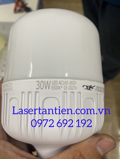 Khắc laser lên đuôi bóng đèn led