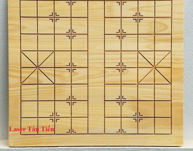 Khắc laser lên bàn cờ gỗ, bàn cờ tướng